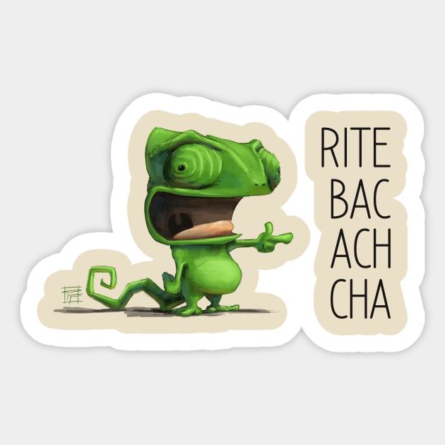 RITE BAC ACH CHA Sticker by Patrick Farley Art